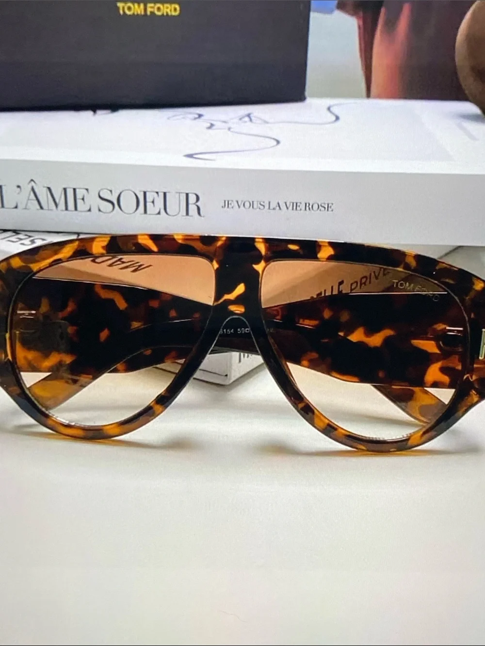 Tom Ford Tortoiseshell Sunglasses with Brown Gradient Lenses